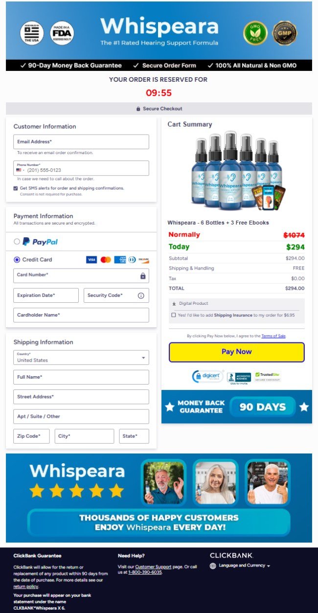 whispeara secure payment